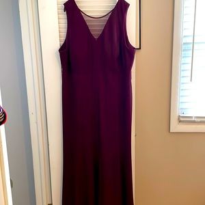 Never worn burgundy sparkle deep V formal gown